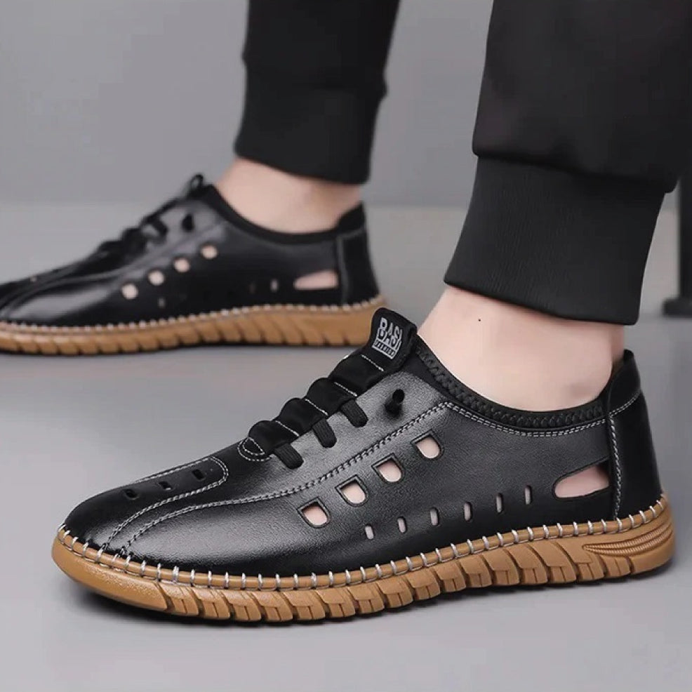 ⚡👟 Aero Grip™ Slip-On Black-Brown Casuals Shoes ⚫ | FLAT 45% Off 🔥