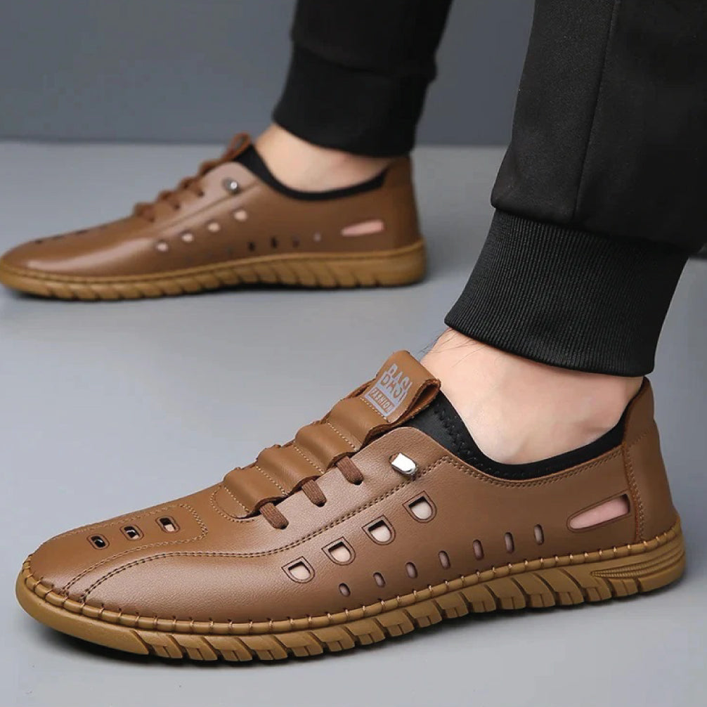 ⚡👟 Aero Grip™ Slip-On Black-Brown Casuals Shoes ⚫ | FLAT 45% Off 🔥