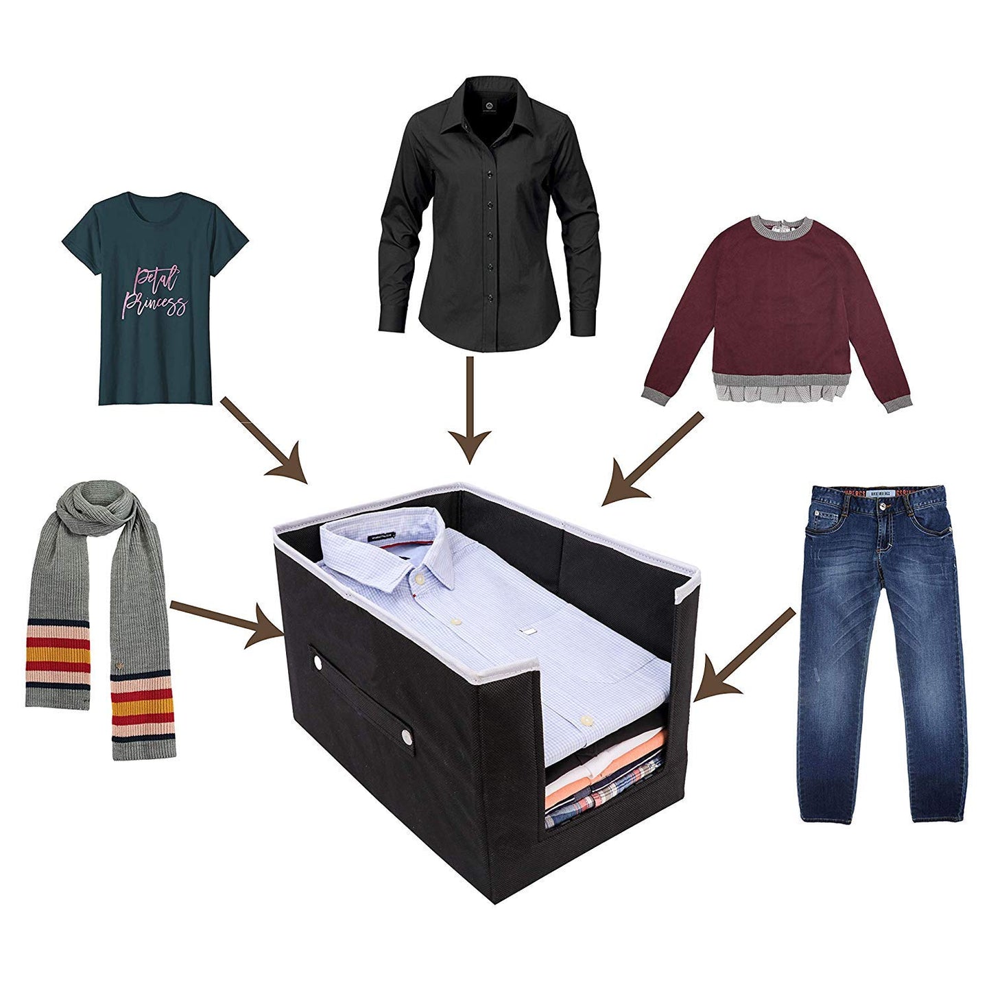 🌈👕 Clothes FoldiBox Space™ Cube Smart Storage 📦 | (Pack of 3) 🔥