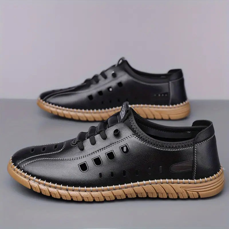 ⚡👟 Aero Grip™ Slip-On Black-Brown Casuals Shoes ⚫ | FLAT 45% Off 🔥