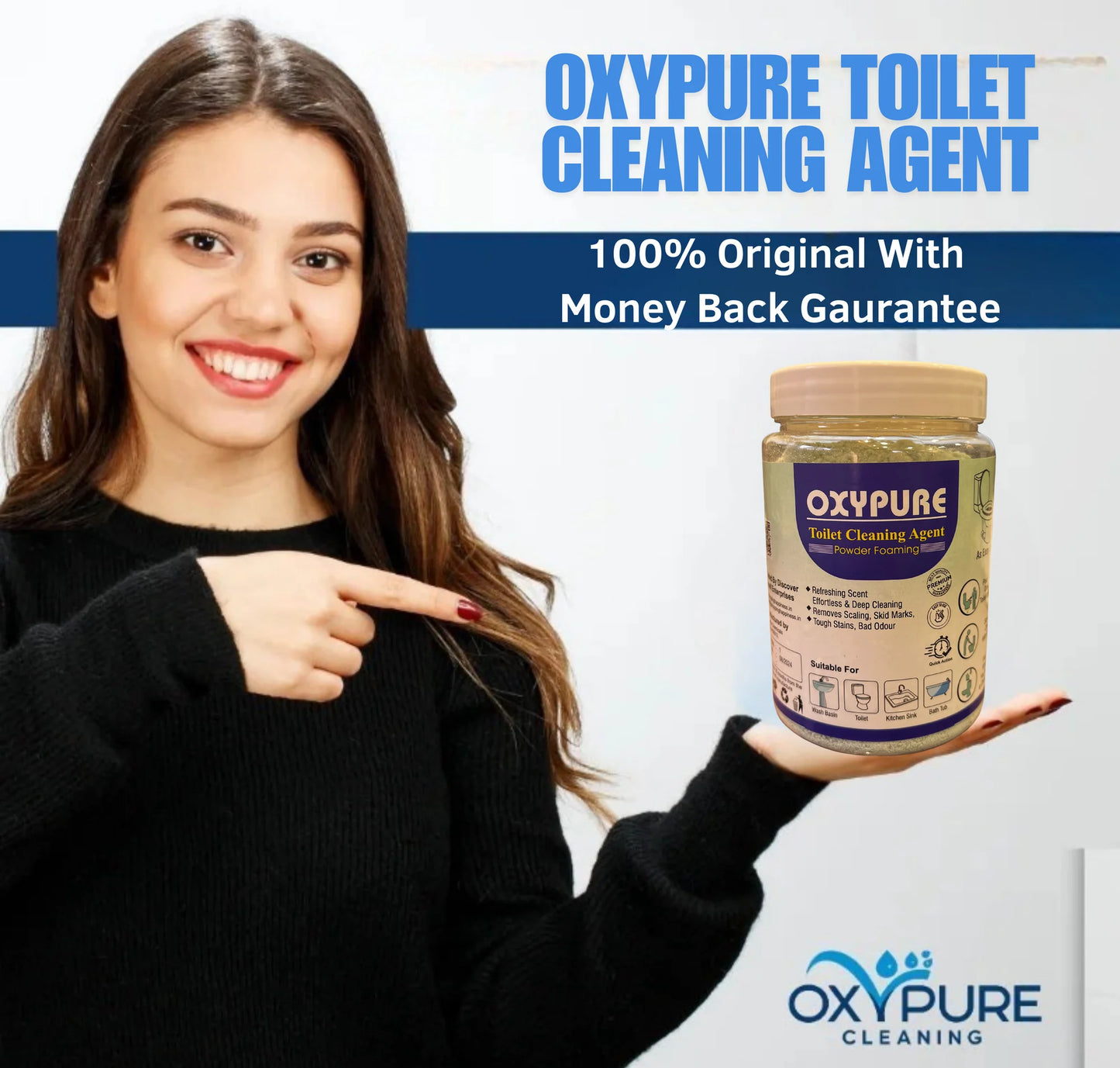 🌊 Oxy Shine Turbo™ | Activated Cleaning Power 🚽 (100 Gms | 2 box) 🔥