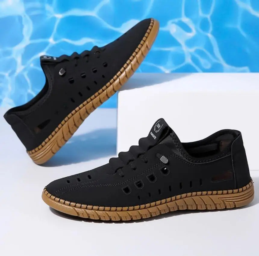 ⚡👟 Aero Grip™ Slip-On Black-Brown Casuals Shoes ⚫ | FLAT 45% Off 🔥