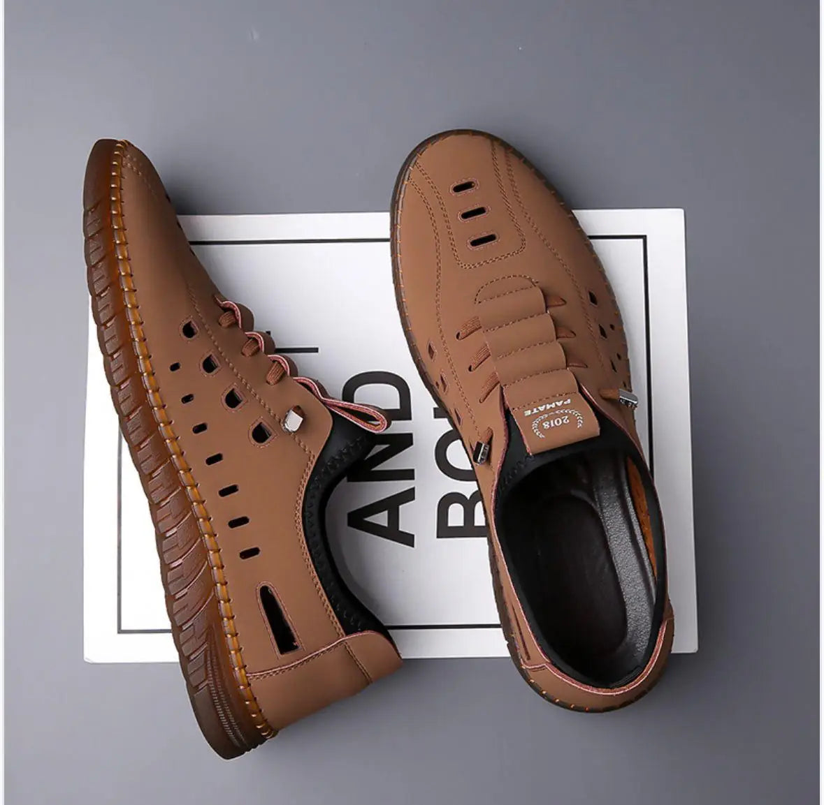 ⚡👟 Aero Grip™ Slip-On Black-Brown Casuals Shoes ⚫ | FLAT 45% Off 🔥