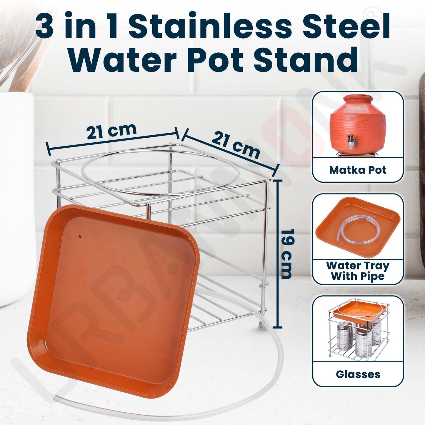 ✨ Premium Steel Matka Holder Tray Set | FLAT 45%🔥