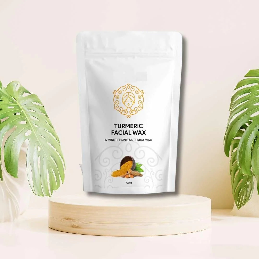 TURMERIC FACIAL WAX 5 MINUTES PAINLESS HERBAL WAX POWDER happycart