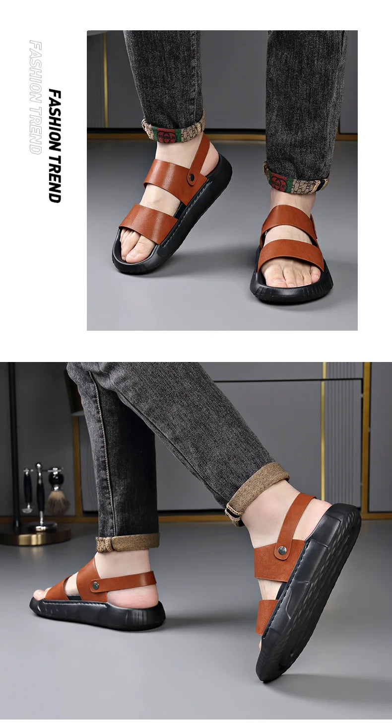 👞✨Street Flex™ Black & Brown Sandals 🌬️ | FLAT 45% Off 🔥