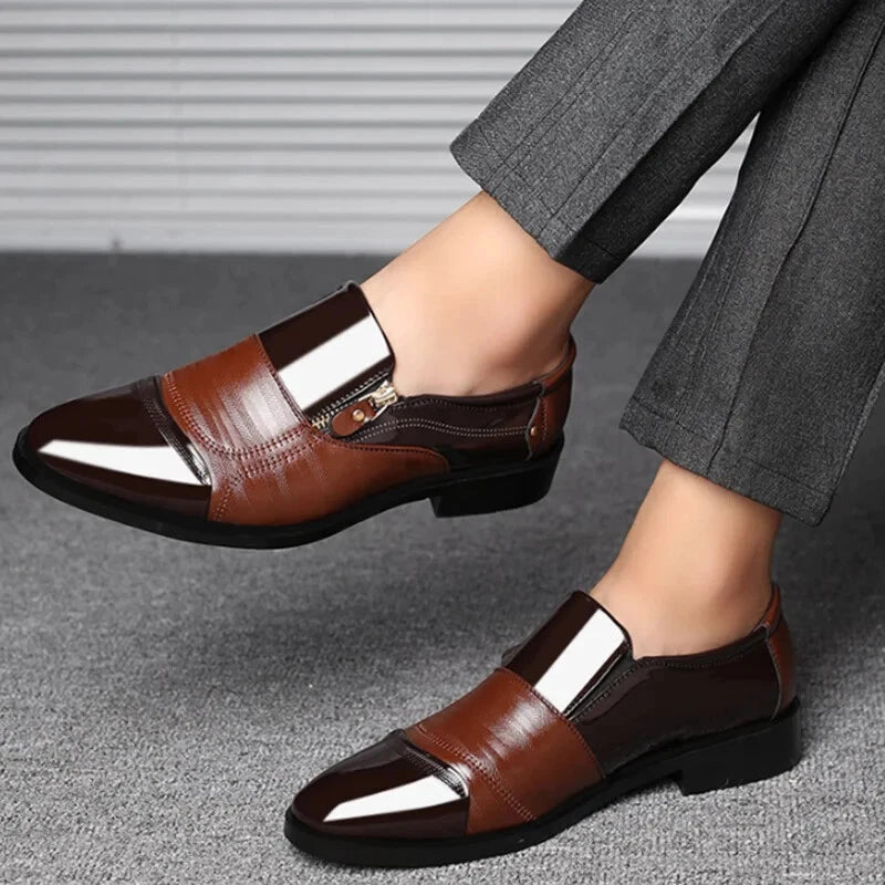 👑👞 Men's Royal Elegant™ Slip-On Leather Shoes ✅ | FLAT 45% Off 🔥