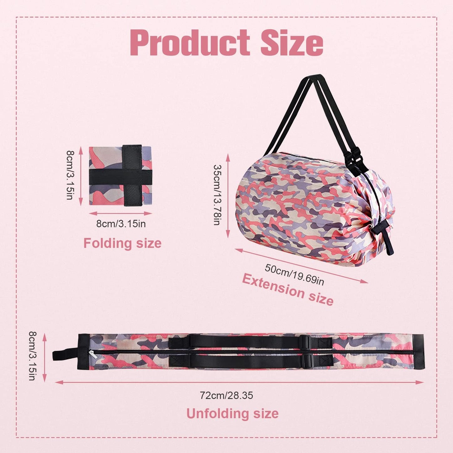 👜 Foldie Camo™ Foldable Shopper Bag 🌿 (Pack of 2) | FLAT 45% Off 🔥