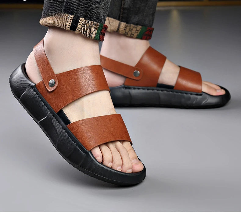 👞✨Street Flex™ Black & Brown Sandals 🌬️ | FLAT 45% Off 🔥