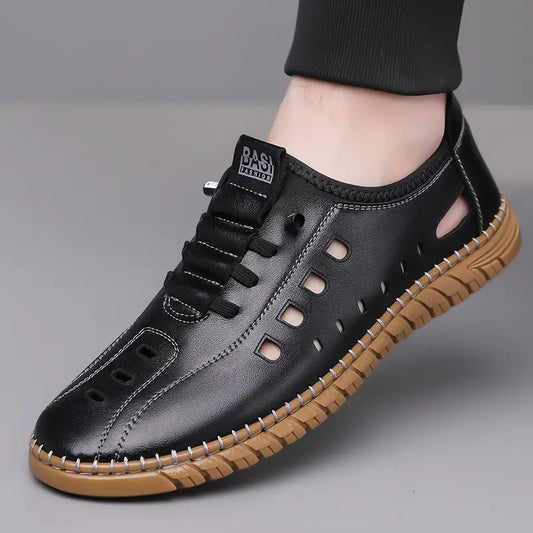 ⚡👟 Aero Grip™ Slip-On Black-Brown Casuals Shoes ⚫ | FLAT 45% Off 🔥