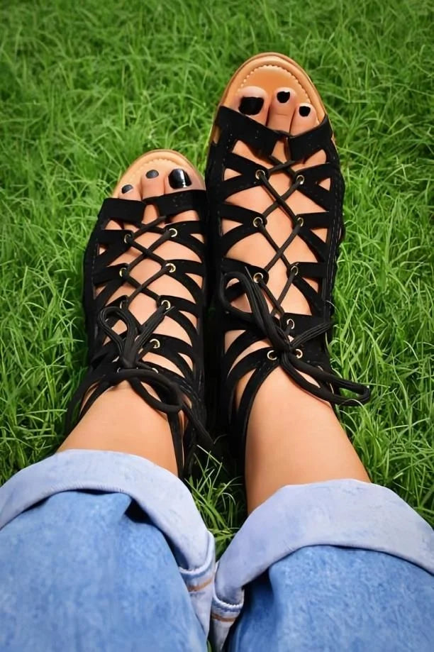 👡 Women's Gladiator Lace Up Sandal | FLAT 50% 🔥