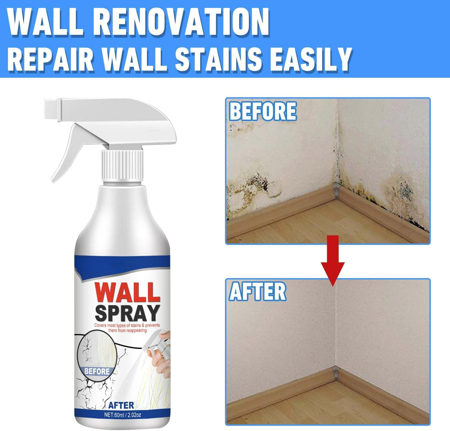 🏡✨ Quick Fix Wall Instant™ Stain & Crack Spray 🧴 | FLAT 45% Off 🔥