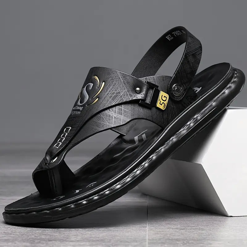 👞🌊 Anti Slip Wave Grip™ Black Stylish Sandals 🌞 | FLAT 45% Off 🔥