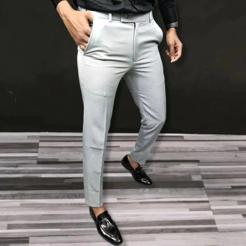Brooklyn - Brown Cotton Lycra Trousers TR19008 – Uathayam