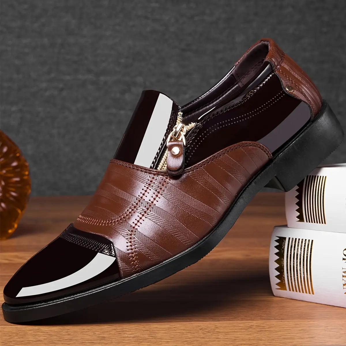 👑👞 Men's Royal Elegant™ Slip-On Leather Shoes ✅ | FLAT 45% Off 🔥