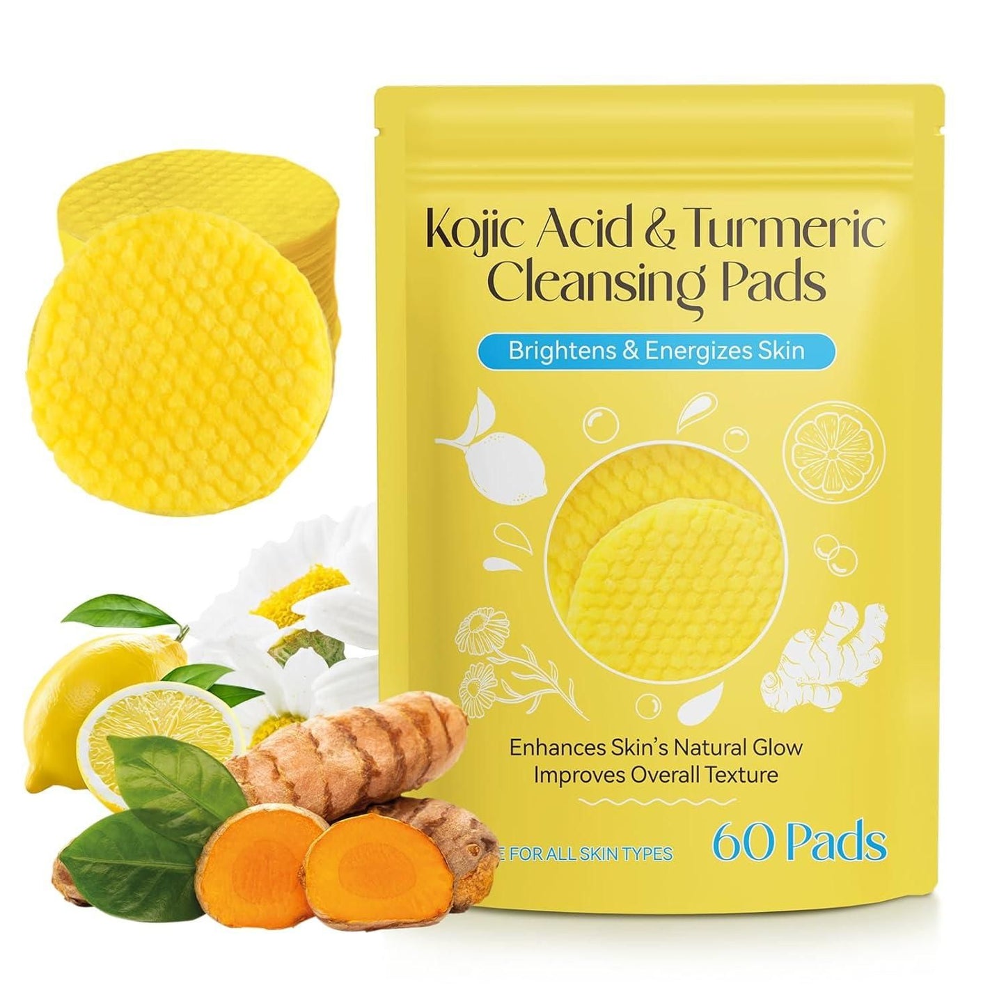 🌟 GoldenGlow™ - Turmeric & Kojic Exfoliating Pads (20 Pads) 🎁