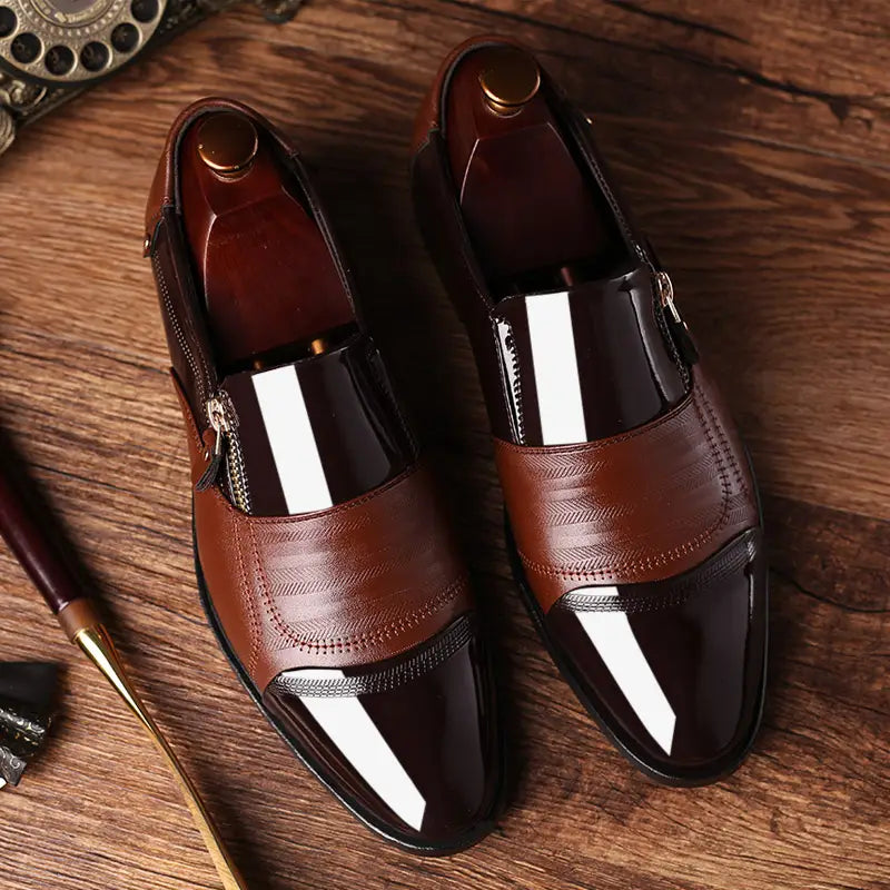 👑👞 Men's Royal Elegant™ Slip-On Leather Shoes ✅ | FLAT 45% Off 🔥