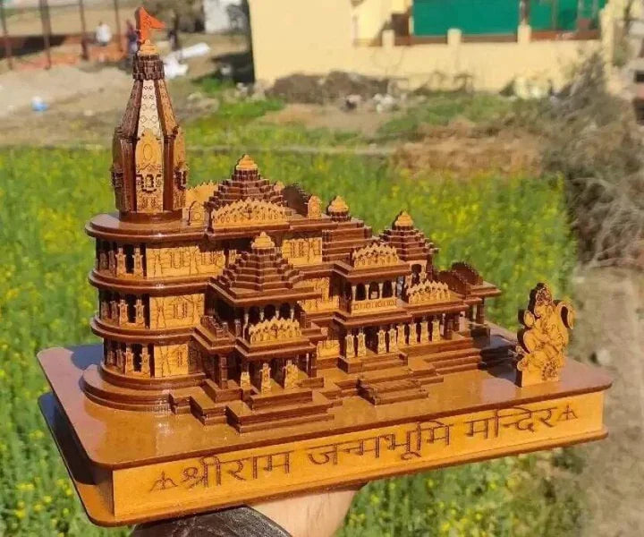 Shri Ram Janam Bhoomi Mandir, Ayodhya 3D Model With LED For Home, Puja