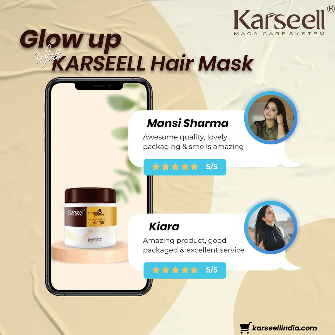 Karasell Collagen Hair Smoothing Mask® | (Pack Of 2)🥥🙎‍♀️