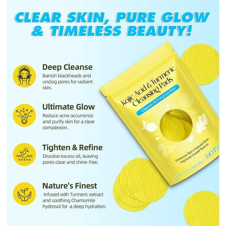 🌟 GoldenGlow™ - Turmeric & Kojic Exfoliating Pads (20 Pads) 🎁