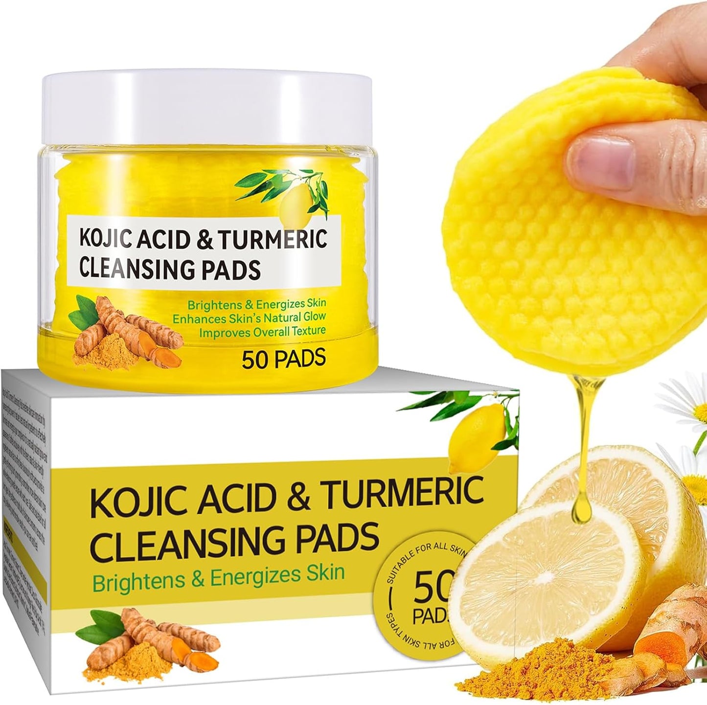 🌟 GoldenGlow™ - Turmeric & Kojic Exfoliating Pads (20 Pads) 🎁