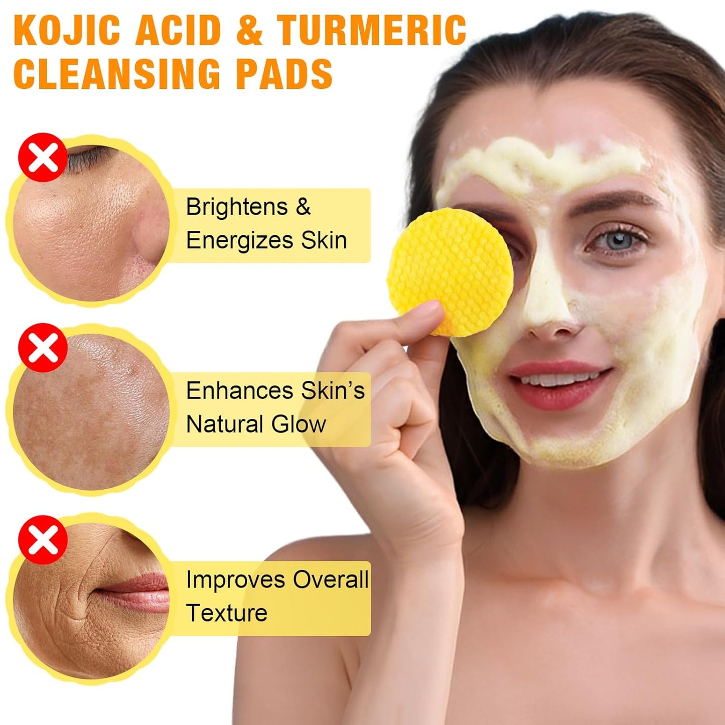🌟 GoldenGlow™ - Turmeric & Kojic Exfoliating Pads (20 Pads) 🎁