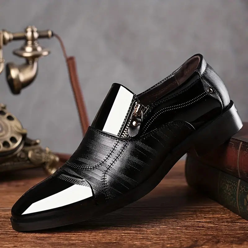 👑👞 Men's Royal Elegant™ Slip-On Leather Shoes ✅ | FLAT 45% Off 🔥