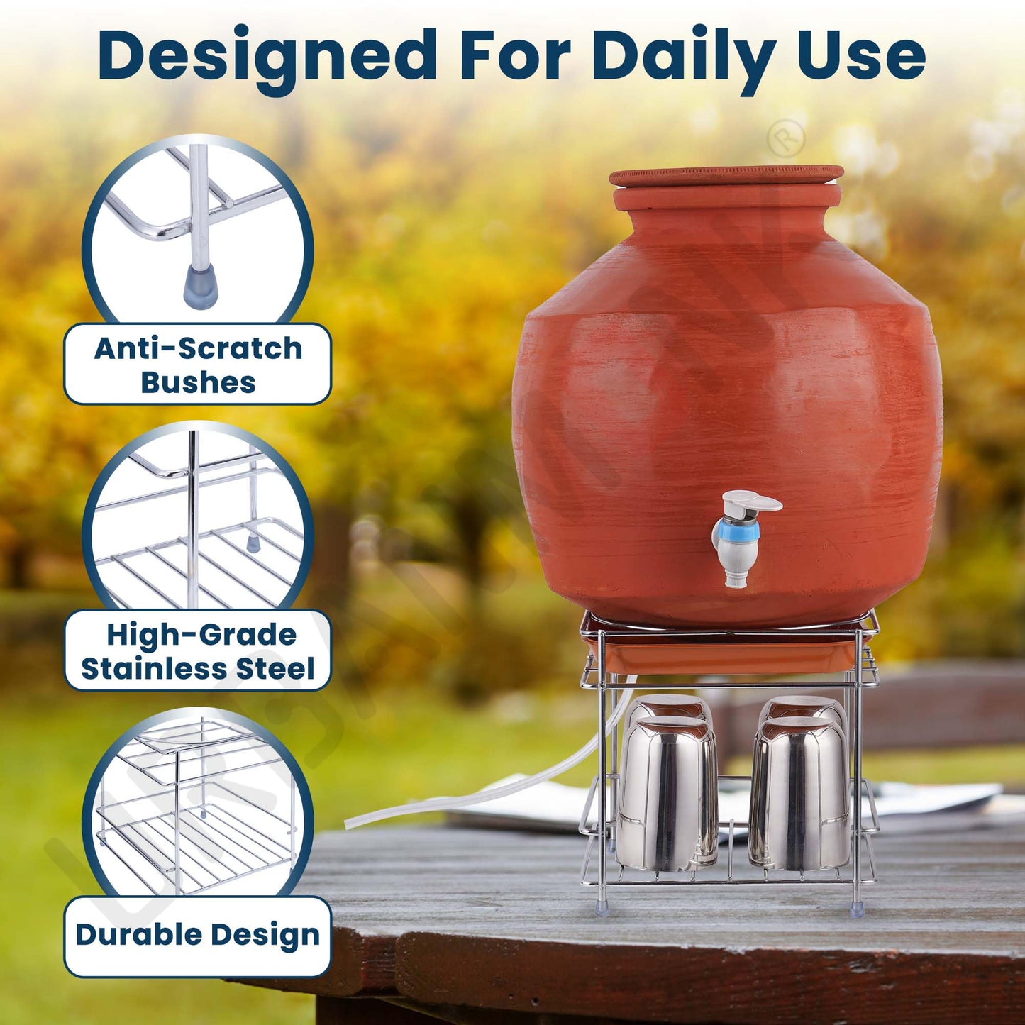 ✨ Premium Steel Matka Holder Tray Set | FLAT 45%🔥