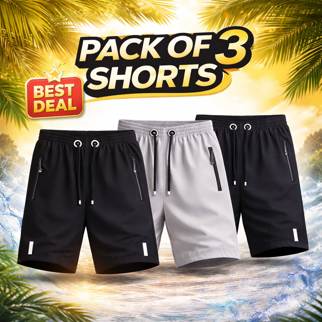 🧊🩳 FlexFit Pro™ - All Day Comfort Shorts |💥 Pack of 3 | M to 4XL ✅
