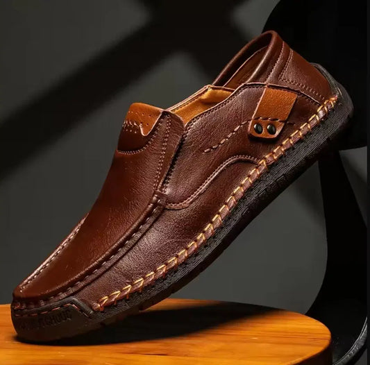 anti skid brown semi formal shoes