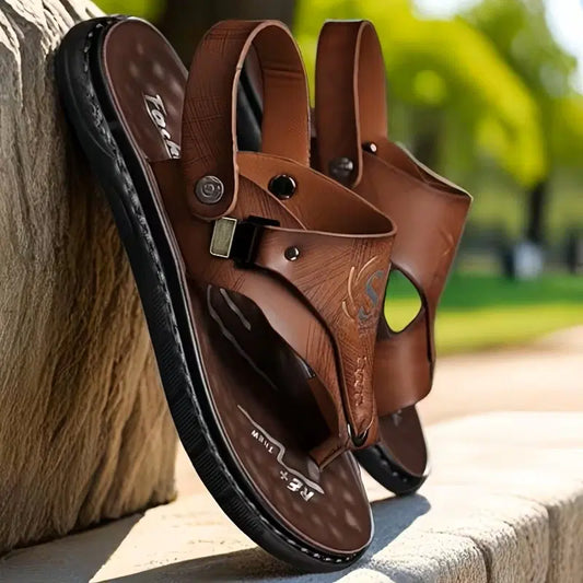 Men's Casual Synthetic Leather Sandal tan