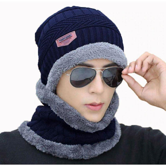 Men Woolen Cap with Face Cover