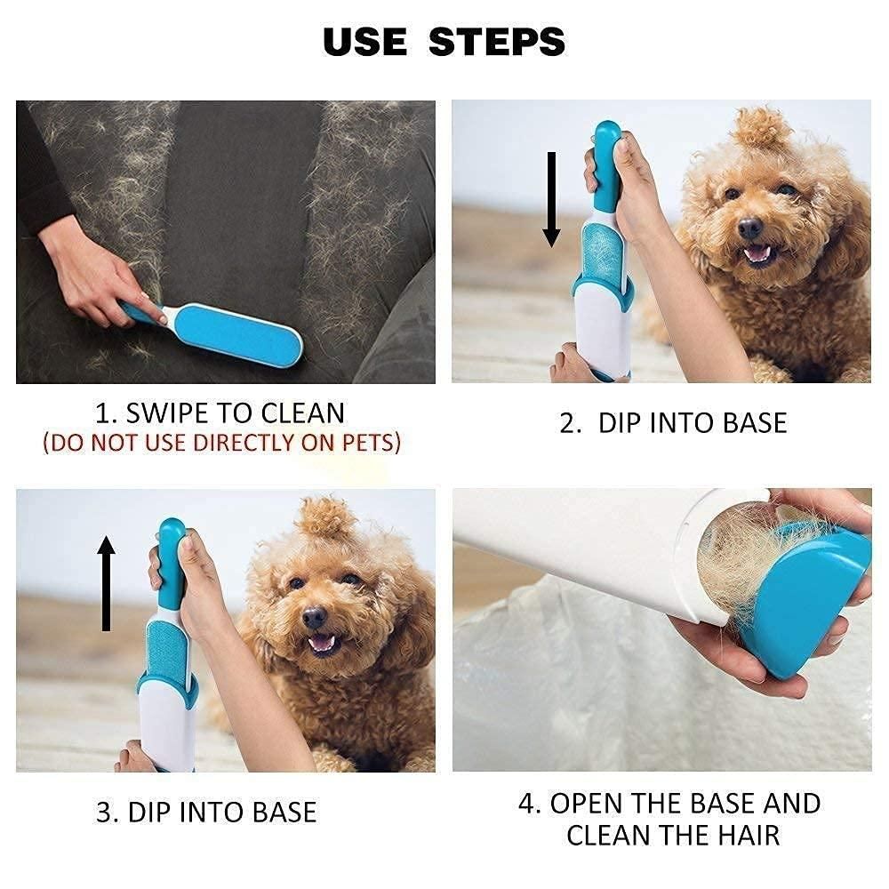 Brush-Reusable Pet Fur Hair Remover with Self-Cleaning Base Double Sided Pet Hair Magic Cleaner Remover for Home Furniture, Clothing, Carpets Linen, Pillows and Car Seats