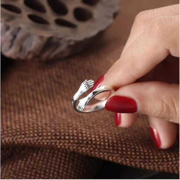 Hugging LOVE Ring (Pure 925 Silver) - Size Adjustable 🎁💍